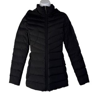 32 Degrees Heat Puffer Hooded Jacket‎ Women's SZ Small Black Lightweight Pockets